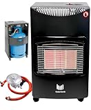 Easy Shopping® Portable Gas Heatar 4.2KW Indoor Heatar with Oxygen Depletion Sensor & 3 Heating Settings - Butane Gas Heatar with Wheels, Regulator, Hose - For Home, Office, Garage, Workshop