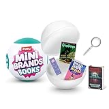 Mini Brands Books, Real Miniature Book Brands Collectible Toy, Capsules of 5 Mystery Miniature Books with real readable pages and Accessories for Kids, Teens, Adults (Single Capsule)