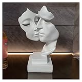 Sculpture White, Modern Abstract Art Sculptures Decoration, for Living Room, Bar, Bedroom, Couple Statue Gift, Resin