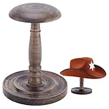 PH PandaHall Wood Hat Stand Tabletop Display Wig Holder Hat Rack Holder Dome Shape Baseball Caps Stand for Retail Vendors Cowboy hats Store Showcase 16.5x22.3cm