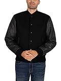 Schott NYC Men's Lcusa Leather Jacket, Black/Black, Medium