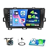 4+64G Android 15 Car Stereo for Toyota Prius 2009-2014: Wireless Carplay Android Auto, 9'' IPS 1280 * 720 Touch Screen Radio for Prius with DSP 5GWiFi GPS Dual USB SWC Bluetooth 5.0