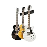 String Swing Guitar Wall Rack, Multiple Guitar Wall Mount, Guitar Organizer for Acoustic & Electric Guitars, 3 Padded Arm Hangers & Black Slatwall Rail, Wall Mount Guitar Rack - MADE IN USA