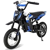 RCB R9X Electric Motorcycle Kids, 12 inch Pneumatic Tires, Ride On Electric Motorcycle with Powerful Motor, 3 Speed Modes 8/12/25KMH, Range 15KM, Moto Crossbike Kids from 3-12years