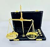Old Traditional Goldsmith Weight (tarazu) showpiece Brass Weighing Scale Balance Justice Law Scale Decoration Vintage Apothecary Scale With Black Valvet Box