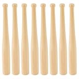 SUPERFINDINGS 8Pcs Wood Baseball bat 5.83 Inch Wooden Bats Unfinished for Crafts Classic Wooden Baseball Bat for Baseballs Training for Projects Ball Sports Party Decor