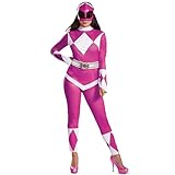 DISGUISE 67333E-15L Women's Pink Costume Power Ranger Cosplay Suit & Mask for Adults Dress Up & Accessories, L (12-14)