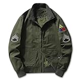 Tanker Style WWII US Military Cotton Jacket Green & Khaki - WW2 Fury Brad Pitt Bomber Cotton Jacket - US Army Tanker Jacket, Green, XXL