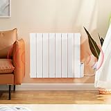 BTGGG 1200W Electric Oil Filled Radiators Wall Mounted Electric Heater 8 Fins Energy Efficient Electric Radiators with 7 Days/24H Timer and Thermostat,LED Display & Safe Lock for Home Use