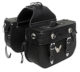VADER SPORTS EST.2001 WITH YOU ALL THE WAY Vintage Explorer Motorcycle Artificial Leather Saddle Bag Motorbike Panniers