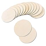 Zngou 18 PCS Wooden Discs 10cm Round Coasters Unfinished Blank Slices Cutouts MDF Circle Sign Natural Pieces for Crafts DIY Decorations Tags Ornaments Scrapbook Plaques