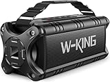 W-KING 90W Max Bluetooth Speaker, IPX6 Waterproof Portable Speakers Wireless Bluetooth, 50W Deep Bass Loud Outdoor Speaker with 40H Playtime/Stereo Pairing/TF Card/AUX/NFC for Home Party,Camping,Beach