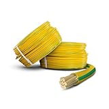 Primes DIY Single Core Conduit Cable 2.5mm Copper Wire Insulated PVC, Stranded Flexible Coil 6491X Electrical Wire, BASEC Approved – Yellow/Green Supplementary Earth(2 Meter), Home Improvement