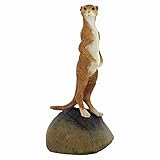 Single Standing Meerkat Ornament Original Collectable Figurine by Barrie Gittens - H8cm