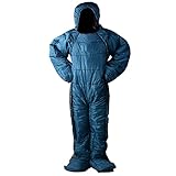 Wearable Sleeping Bag With Legs Adult Onesies Suit For Camping, Standing 3 Season Full Body Walking Thermal Winter Sleeping Wear For Travel Outdoor Hiking, Human Shaped, Zipper Design, L