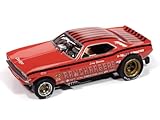 Auto World SC413-4R 4Gear 1970 Dodge Challenger Ramcharger Red HO Scale Slot Car