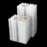 ZOFUN 100 Pcs Quail Egg Boxes - 11 x 7.6 x 3.6cm With 6 Grids, Clear Holders for Refrigerator, Stackable PVC Containers for Small Pheasant Pigeon Eggs Storage