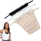 YEKEYIYE 3pcs Lady Lace Clip-on Mock Camisole Bra Insert Overlay Modesty Panel Vest YEKEYI Black White Beige