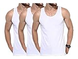 ZRWASKA® Mens Vest Tops Summer Multipack - Tank Top for Gym Sleeveless Workout Tops Men Vests Multipack Cotton White Plain Tshirt for Everyday Athletic Wear Running Undershirt (Pack 3) Size XXL