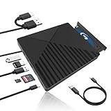 Custom Catch External CD DVD Drive for Laptop - Slim Optical Disk Drive, USB 3.0 Type-C Portable D/DVD +/-RW Drive Player Burner Reader for PC, Laptop, Desktop, Windows10/8/7/XP/Mac OS/Vista