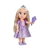 Disney Princess Rapunzel Fashion Doll, 14” / 35cm Tall Doll with Royal Reflection Eyes Includes Shimmery Platinum Holofoil Printed Removable Dress, Shoes, Tiara and Brush, Perfect for Girls Ages 3+