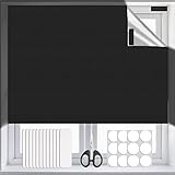 Portable Blackout Blinds 300x145cm, 100% Blackout Material, Easy to Stick On No Drill Blinds to Stick On No Drill Temporary Black Out Curtains for Bedroom, Nursery, Loft