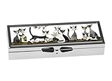 Fridolin 7 Day Pill Box - Rosina Wachtmeister, Cats, Sepia; Size: Approx. 10.1 x 3.50 x 1.70 cm
