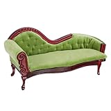 Toyvian Dollhouse Princess Couch 1 12 Scale Vintage Green Wooden Sofa Mini Victorian Bench Chair Miniature Living Room Furnitures Loveseat Mini House Decoration Accessories for Dolls