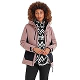 TOG24 Montana Womens Waterproof Ski & Snowboard Jacket Durable Chevron Design Windproof & Breathable Fabric Helmet-Friendly Hood Snow Cuffs Snowskirt Ski Pass Pocket Goggle Wipe Attached