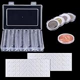 JJQHYC 100 Pieces Coin Capsules Coin Storage Box Coin Collection Capsules 30 mm Transparent Coin Container Case Coin Organizer Box