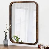 AOAOPQ Rectangular Mirror Rustic Brown Bathroom Mirror with Frame Wall Mounted Mirrors Decor Modern Dresser Mirror for Bedroom Living Room Entryway