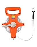 QWORK Open Reel Tape Measure, Fibreglass Surveyors Tape, 50M /165 FT