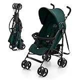 Kinderkraft TIK Lightweight Stroller, Travel Buggy, Sports Stroller, Lightweight - 6.5 kg, Easy Folding and Transport, Ajustable Backrest, from 6 Months up to 17 kg, Green