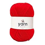 Korbond DK Red Yarn - 100g Acrylic Wool - Lightweight, Hypoallergenic & Durable Double Knit Crochet Yarn Knitting Wool (290m Total)