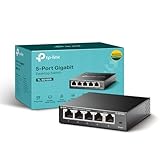 TP-Link TL-SG105S 5 Port Gigabit Ethernet Network Switch, Ethernet Splitter 1 to 4, Network 4 Way Ethernet Hub, Desktop & Wall-Mounting, Sturdy Metal Case, Fanless, Plug & Play, Energy-Saving