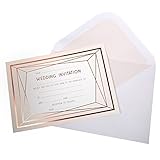 Neviti - Geo Blush - Wedding Invitations with Envelopes, Pack of 10