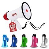 PYLE PYLE Pyle Compact & Portable With Siren Alarm Mode Adjustable Volume Control, 20 Watt Megaphone Speaker, White, S