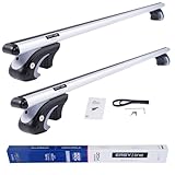 DGH SYSTEM Complete aluminium roof rack easy line basic plus 135 cm compatible with Volvo V70 II Estate 2004-2007 with standard rails, lockable, max load 90kg