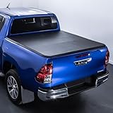 Tri-Fold Folding Truck Bed Soft Tonneau Cover Compatible with Ford Ranger T9 2023+ Pickup Cargo Load Black Cover 3 Fold Low Profile