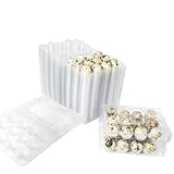 Quail Egg Box - 50 pcs Durable Plastic Egg Box Made of High-Quality PET, 12 Grid- Reusable, Stackable & Secure