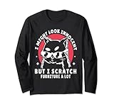 i might look innocent but i scratch furniture a lot cute Cat Long Sleeve T-Shirt