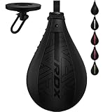 RDX Speed Bag Boxing Ball and Swivel Set, Maya Hide Leather Dodge Striking Mount Kit with Additional Bladder, MMA Muay Thai Punching Workout Kicking Martial Arts Training Home Gym Exercise Speedball