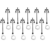 Tiardey 10pcs Double Head Lamp Model Railway Train/Road Lamp Post Street Light - Warm Lights