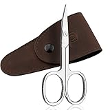Solingen Nail Scissors for Women and Men - Curved Manicure Scissor Made in Germany - Extra Fine and Sharp - in a Handy Case, Ideal for Travelling, as a Gift, or for Home Use, Brown