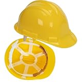 Hard Hat, Safety Helmet, Hard Hats Construction, Hardhat, PPE, Construction Helmet, Mens Womens Childs Multi-Position 6-Point Adjustable, Builders, Work Safety Equipment & Gear (Yellow)