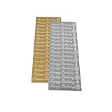 2 Sheets Gold and Silver Happy Birthday Peel Off Stickers