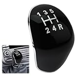 Jesiah Gear Knob Cover for Fiesta Ford Focus, 5 Speed Gear Stick Cover for C-Max S-Max Galaxy Kuga cargear Shift Knob Cap, Upgraded ABS Gear Stick Cover Head Black