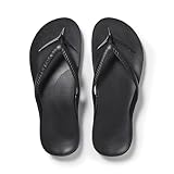 ARCHIES Arch Support Flip Flops for Men & Women – Orthotic Sandals for Plantar Fasciitis Relief – Lightweight, Cushioning, Shock-Absorbing Sandals for Walking, Foot Pain - Black (UK 7)