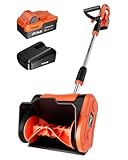 VOLTASK Cordless Snow Shovel, 20V | 10-Inch | 4-Ah Cordless Snow Blower, Battery Snow Blower with Adjustable Front Handle (4-Ah Battery & Quick Charger Included)