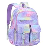 VIDOSCLA Cute Coloful Casual Daypack for Girls,Teens Elementary School Backpack,Primary Book Bags forTeens Gradient purple-S